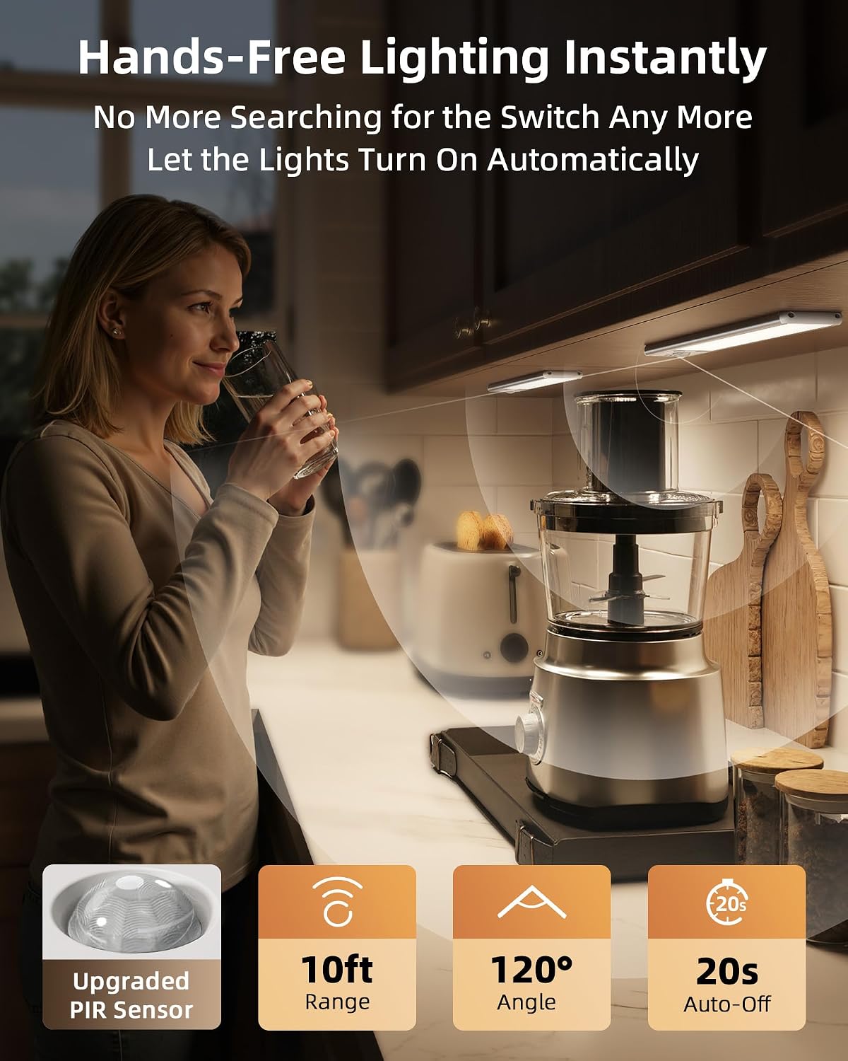 Detalle 2 de EZVALO Under Cabinet Kitchen Lights 1600mAh