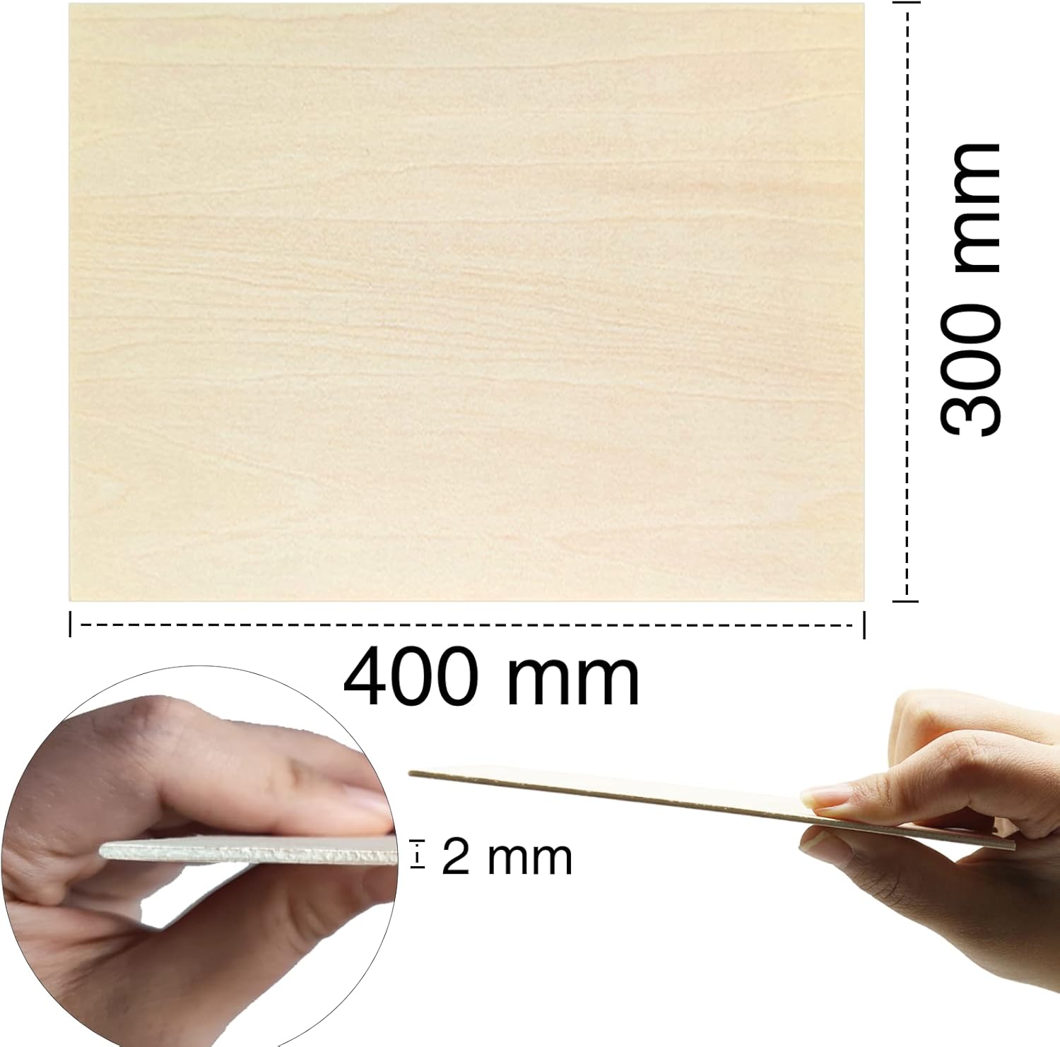 Thumbnail 4 de OWLKELA Compensato 400x300 mm 2 mm 🪵