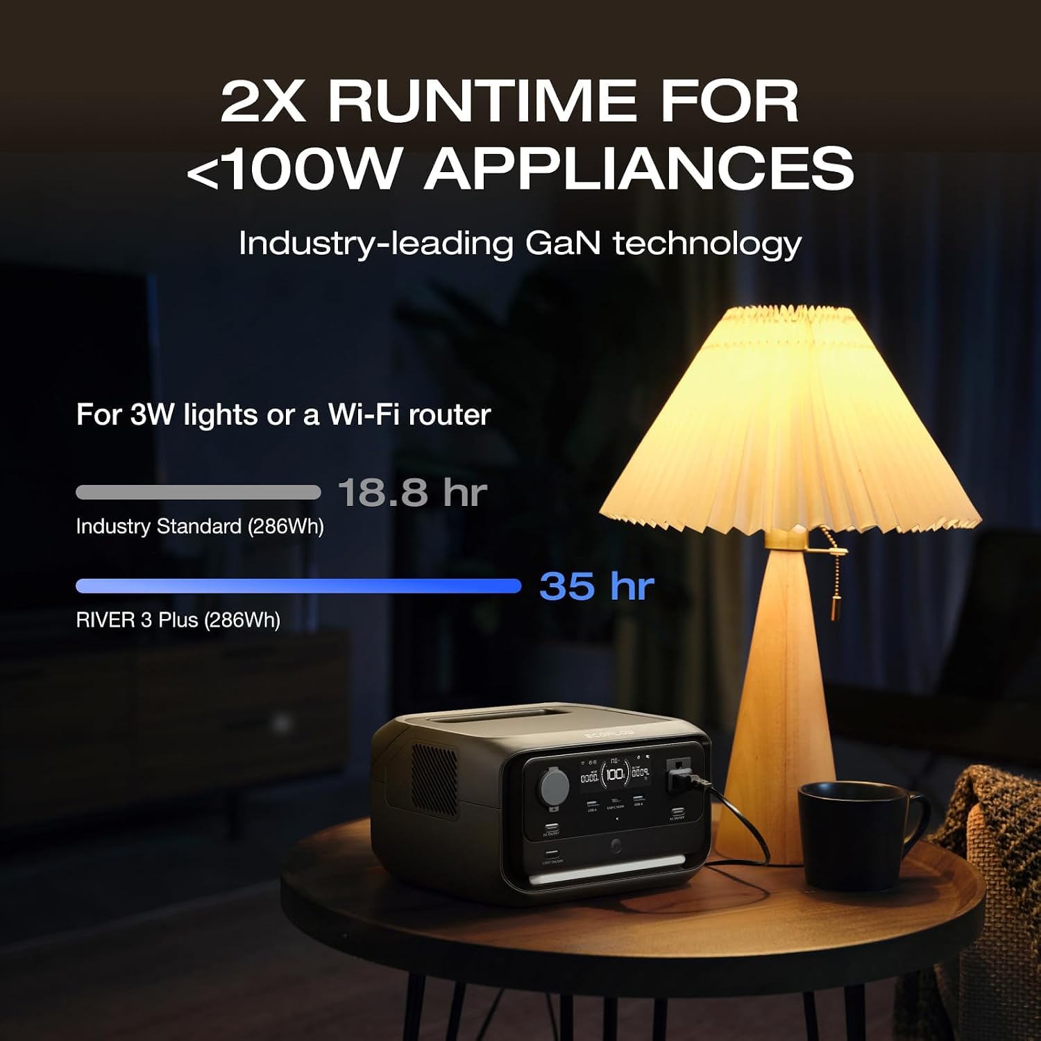 Detalle 2 de EF ECOFLOW RIVER 3 Max Portable Power Station, 572Wh LFP Battery, UPS