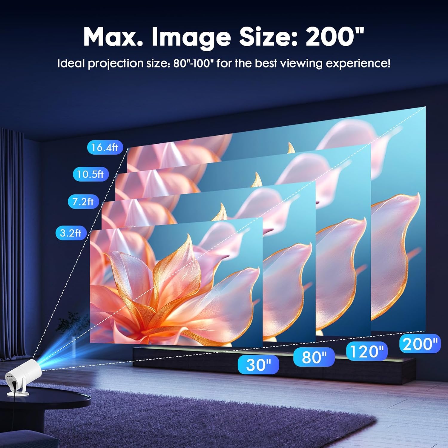 Thumbnail 5 de Tecaki Mini Projector Native 1080P, 1,900+ Apps 📽