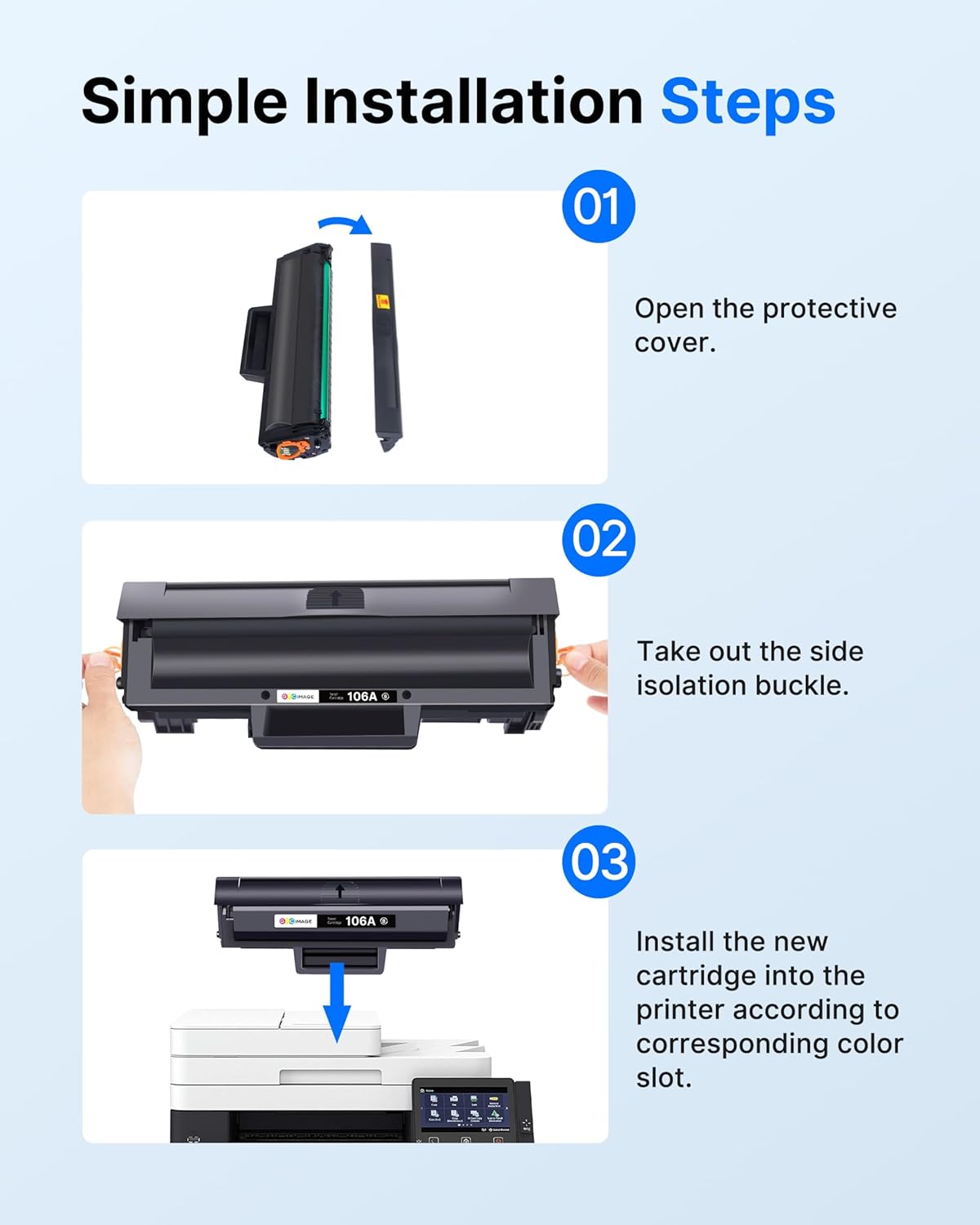 Detalle 2 de GPC IMAGE Kompatibel 106A Toner W1106A Schwarz – HP Laserdrucker kompatibel mit 107w, 135wg, 137fwg, 135a/135r/135w/137fnw