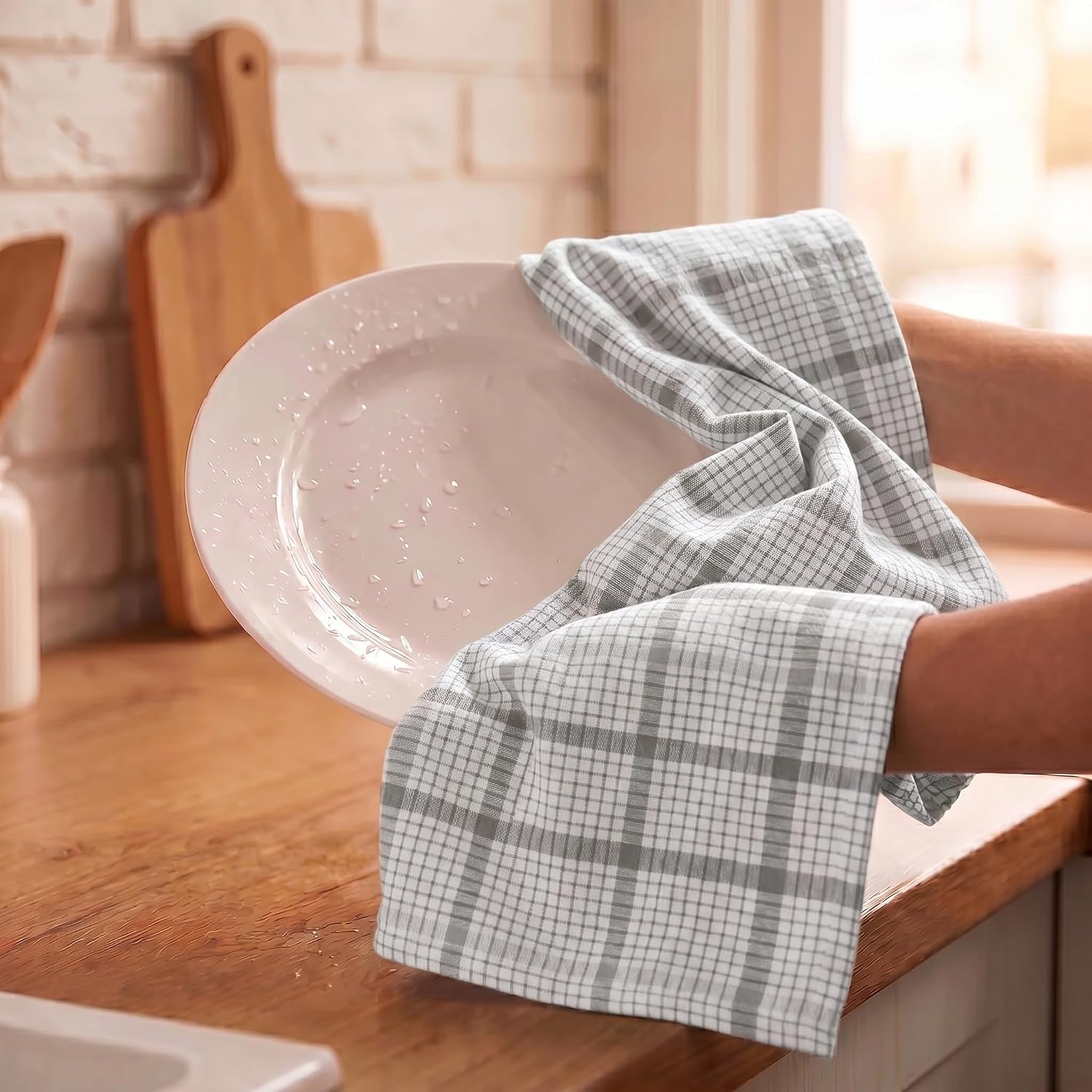 Thumbnail 6 de Urban Villa 100% Cotton Kitchen Towels – Set of 6 (20x30) with Hanging Loops