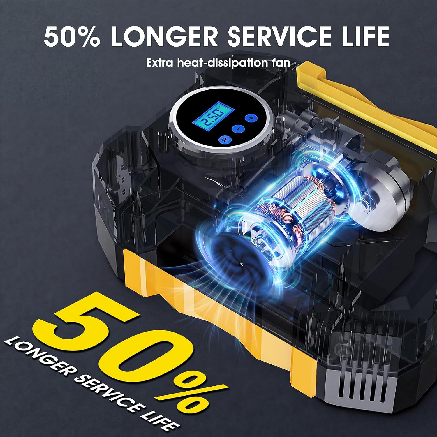 Detalle 2 de Digital Air Compressor Portable Tire Inflator 12V