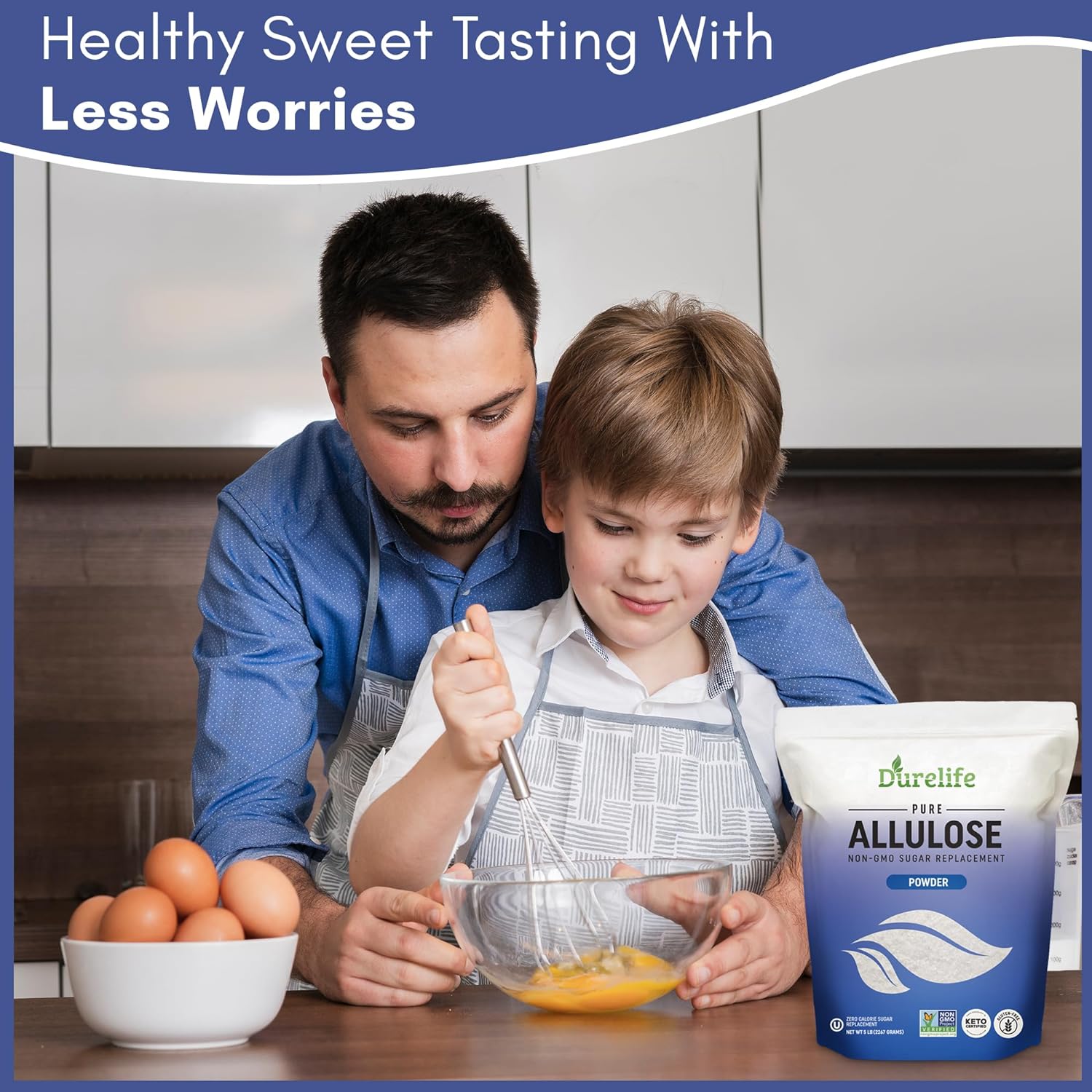 Detalle 2 de DureLife DLA-5lbFBA Powdered Allulose Sweetener, 5 lbs, No Erythritol