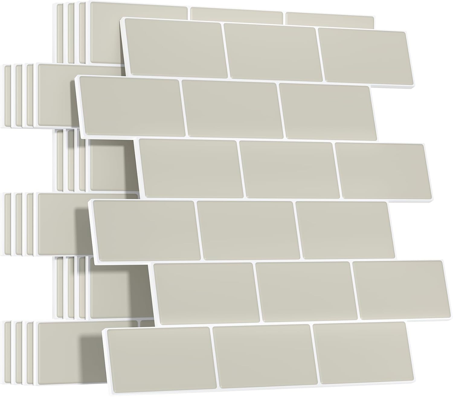 Thumbnail 6 de Yoillione 3D-Dickere Fliesenaufkleber (12 x 12 cm) für Bad & Küche – selbstklebende Vinyl-Fliesenfolie, 10 Stück