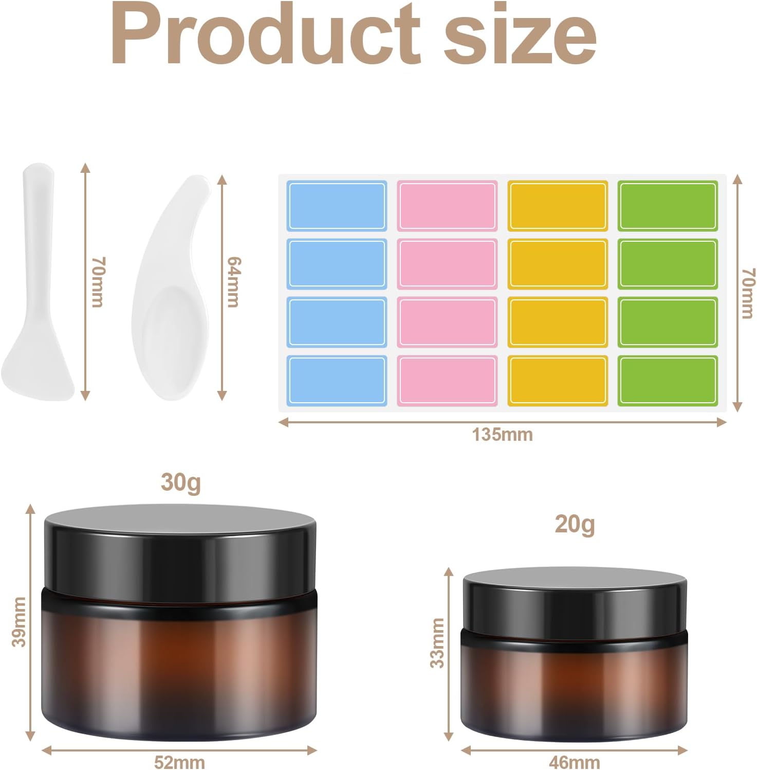 Thumbnail 1 de Williyatt set van 10 amberglazen cosmeticapotjes met schroefdop