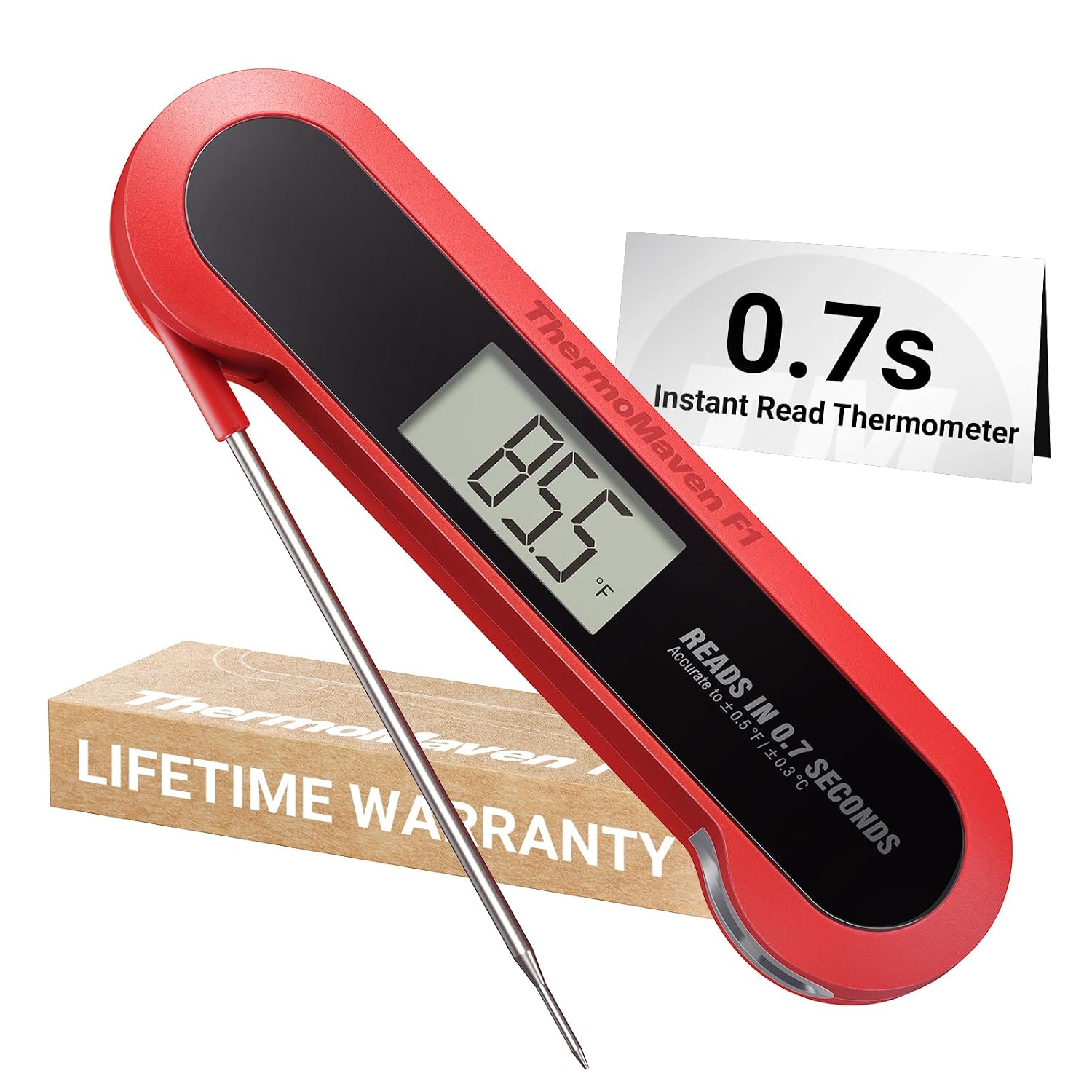 Detalle de ThermoMaven F1 HT02 digitale vleesthermometer, 0,5 s, ±0,3 °C en IP67