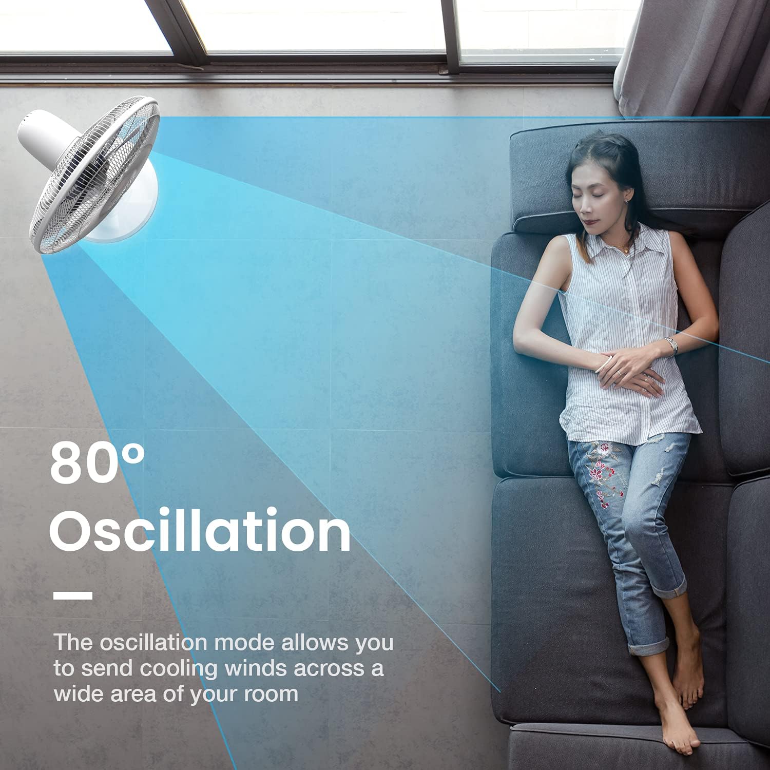 Thumbnail 6 de Pro Breeze 16-Inch Pedestal Fan with Remote Control and LED Display