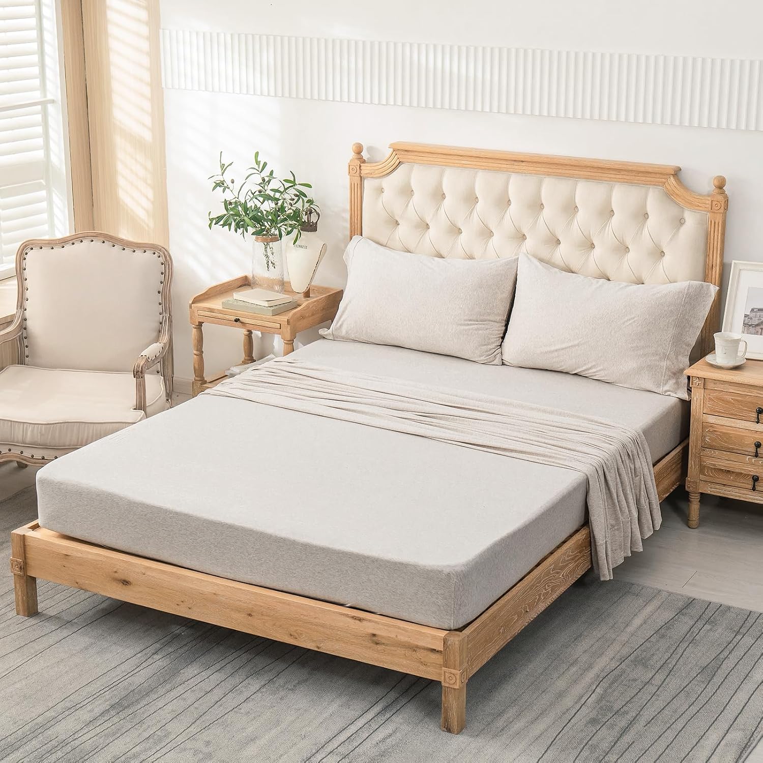 Thumbnail 6 de PURE ERA Jersey Knit Bed Sheets King, 20" Pocket