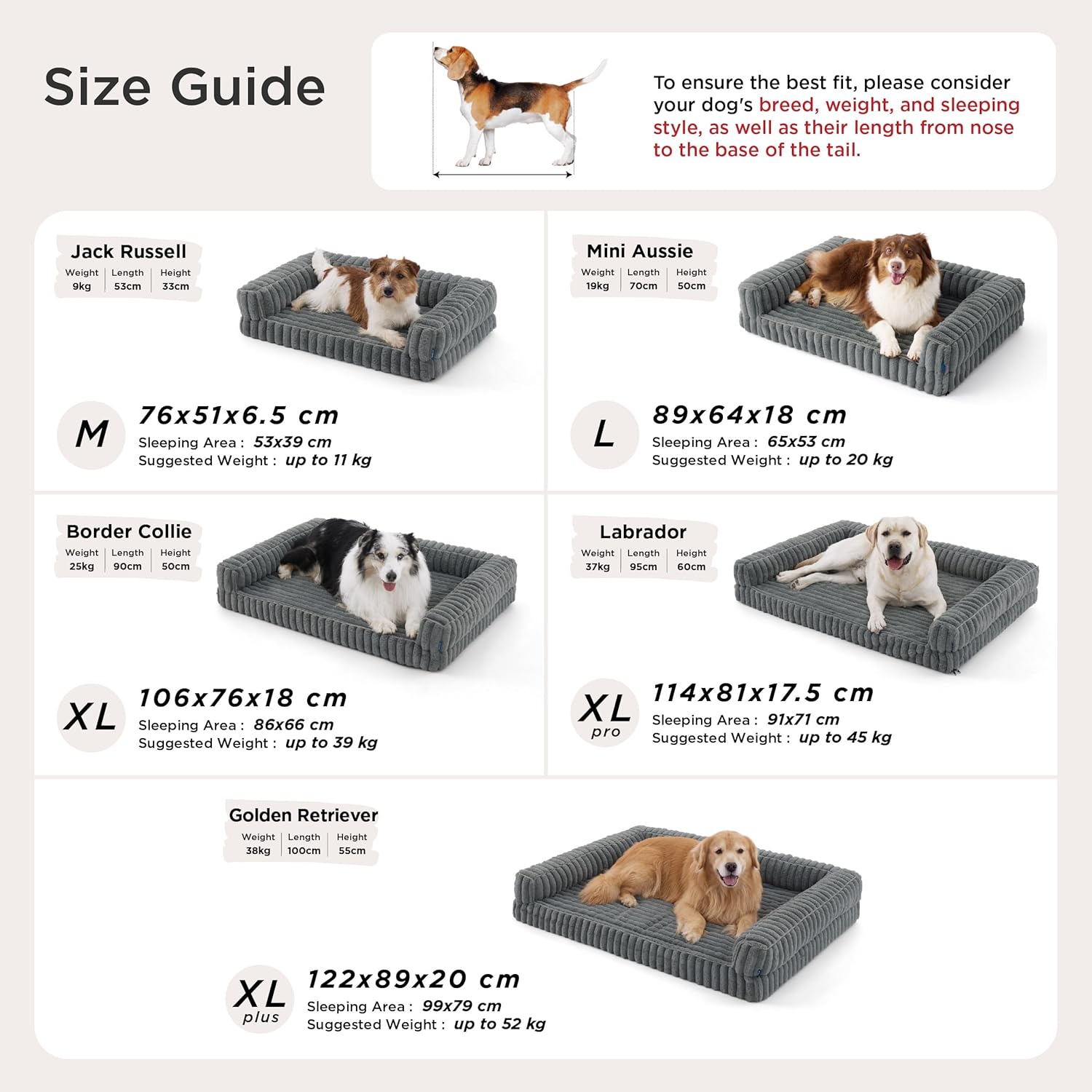 Thumbnail 5 de BEDSURE orthopädisches Hundebett 89×64×18 cm
