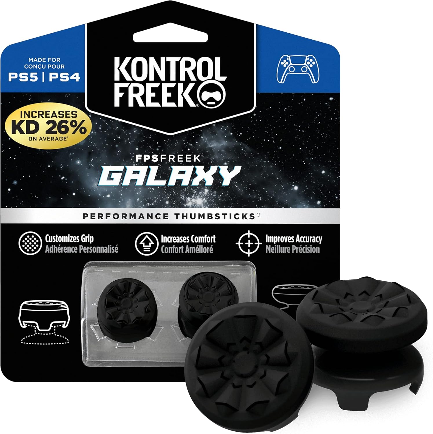 Thumbnail 6 de KontrolFreek FPS Freek Galaxy Black : rehausseurs & grips pour manette PS5/PS4, pour viser plus précis