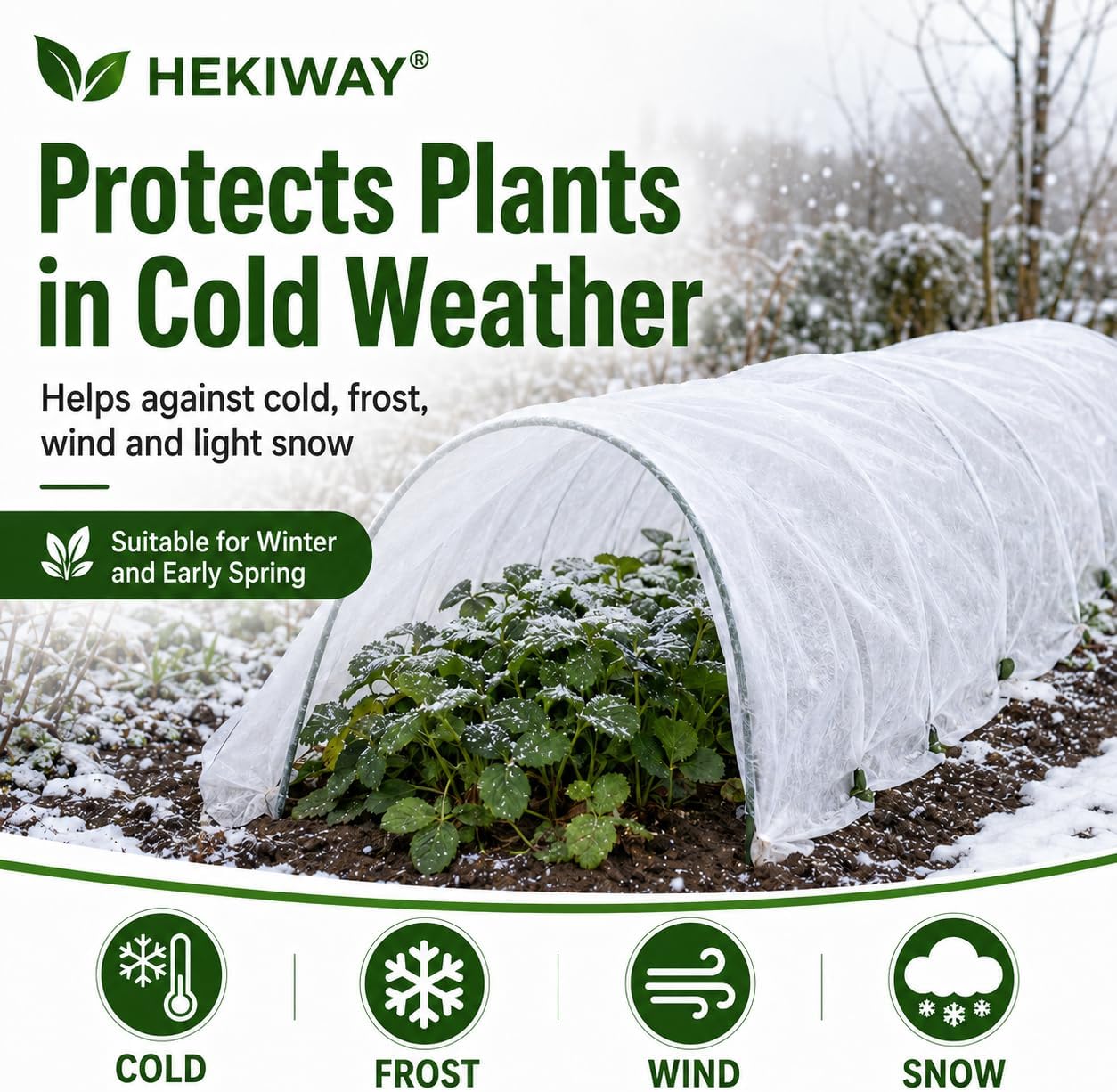 Detalle 2 de HEKIWAY FHFT40FT Frost Cloth, 10 x 40 ft Plant Cover, 1.5 oz/yd² PP