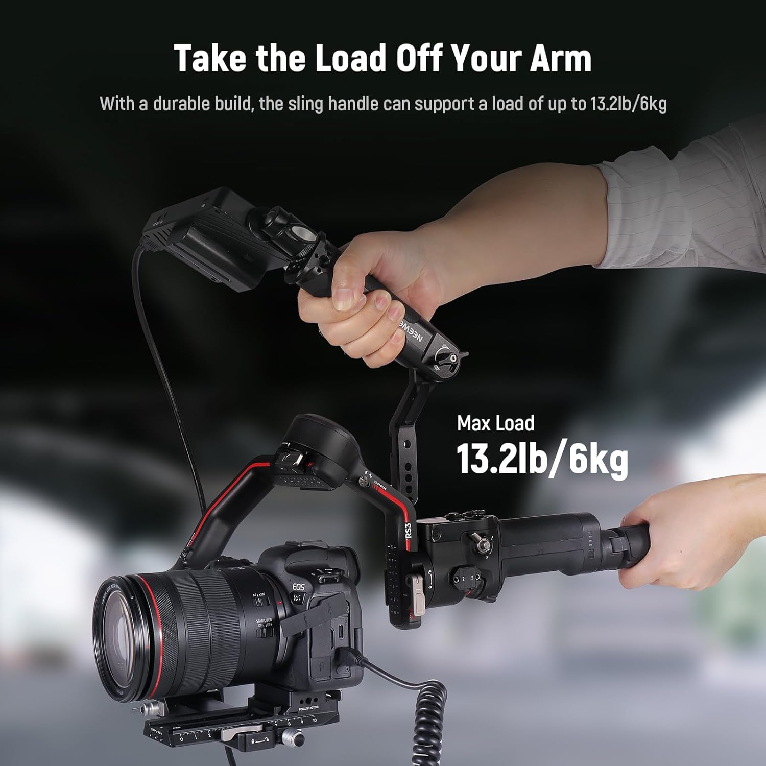 Thumbnail 6 de NEEWER RS4 RS3 impugnatura cardanica regolabile con guida NATO per DJI Ronin (fino a 6 kg)