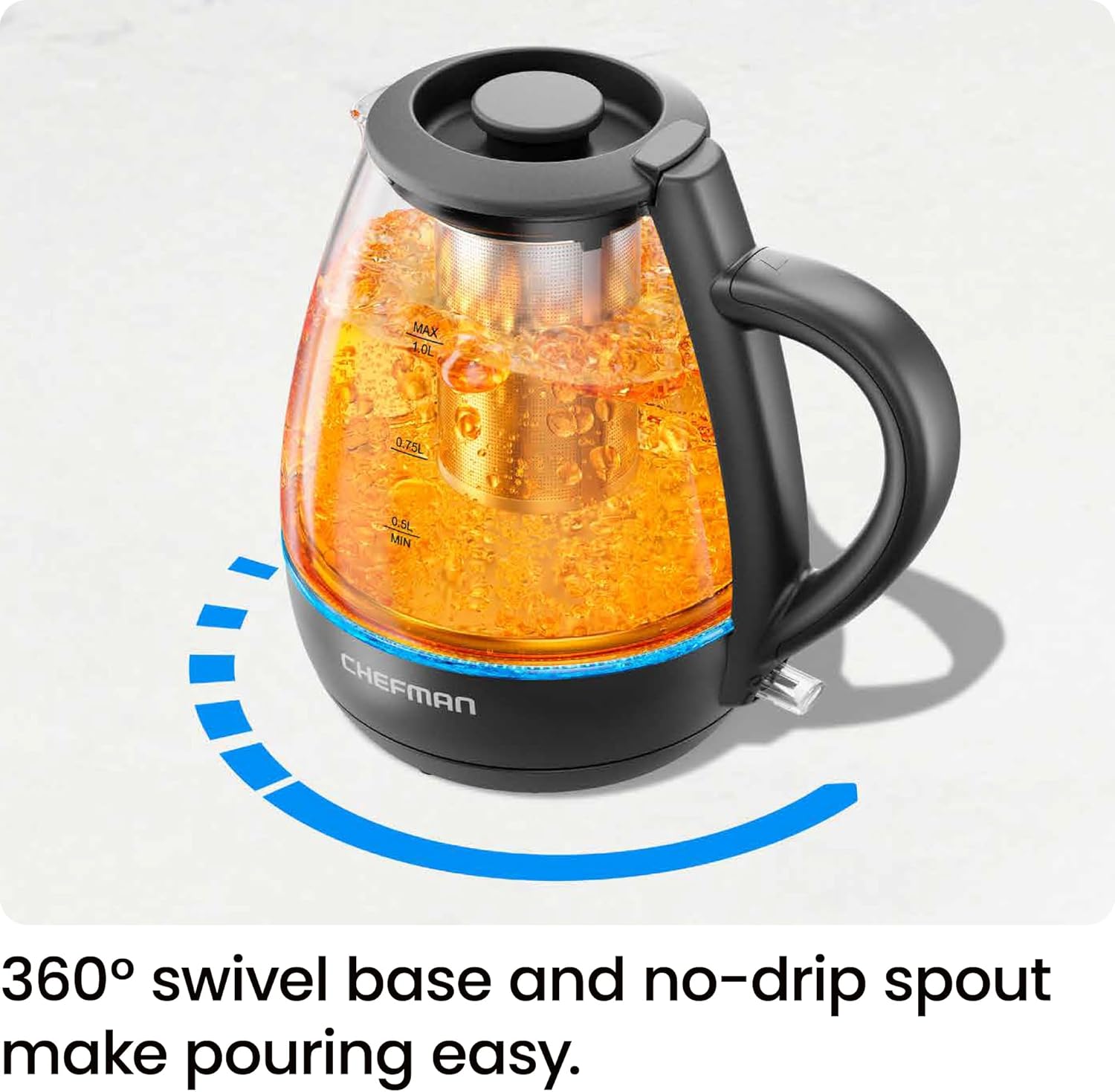 Thumbnail 5 de Chefman Kettle with Tea Infuser, 1L ⚡