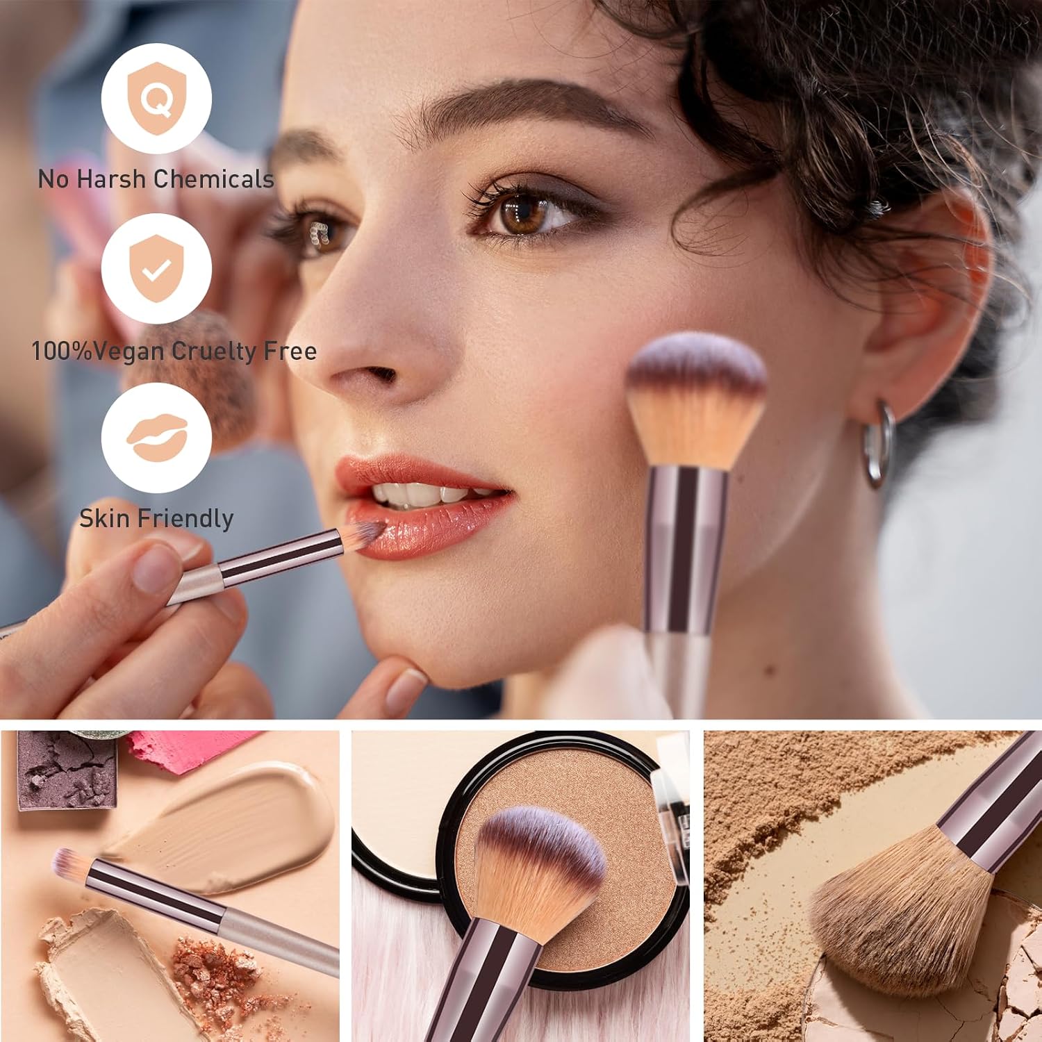 Detalle 2 de HEYMKGO Pinselset Makeup 15-teilig đš