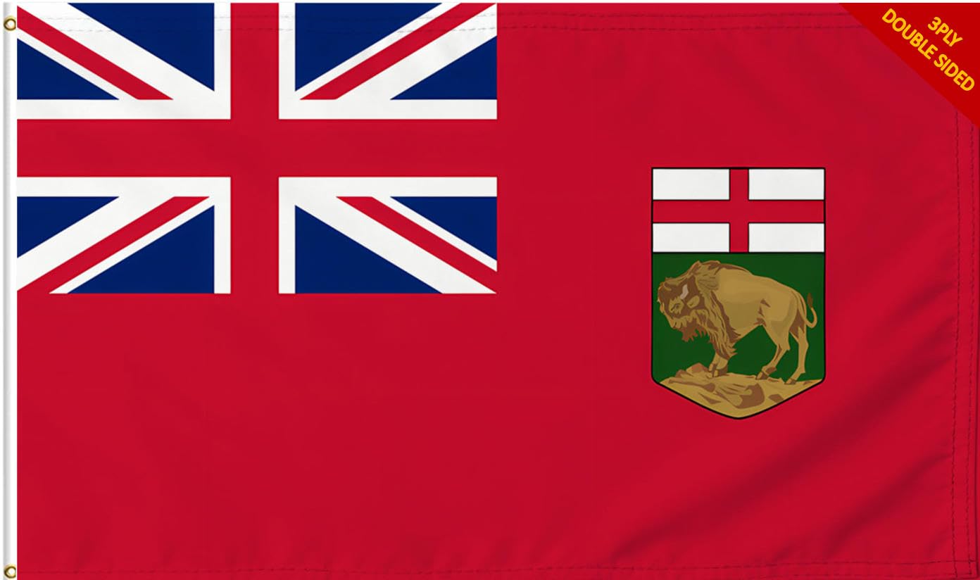 Detalle de CVALTIVF Manitoba Flag, 3 x 5 ft Double-Sided 3-Ply Polyester