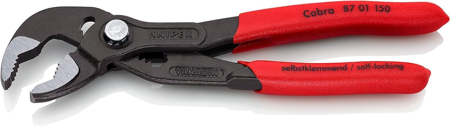 Detalle de KNIPEX Cobra pinza regolabile 150 mm 87 01 150: precisione automatica per tubi e dadi