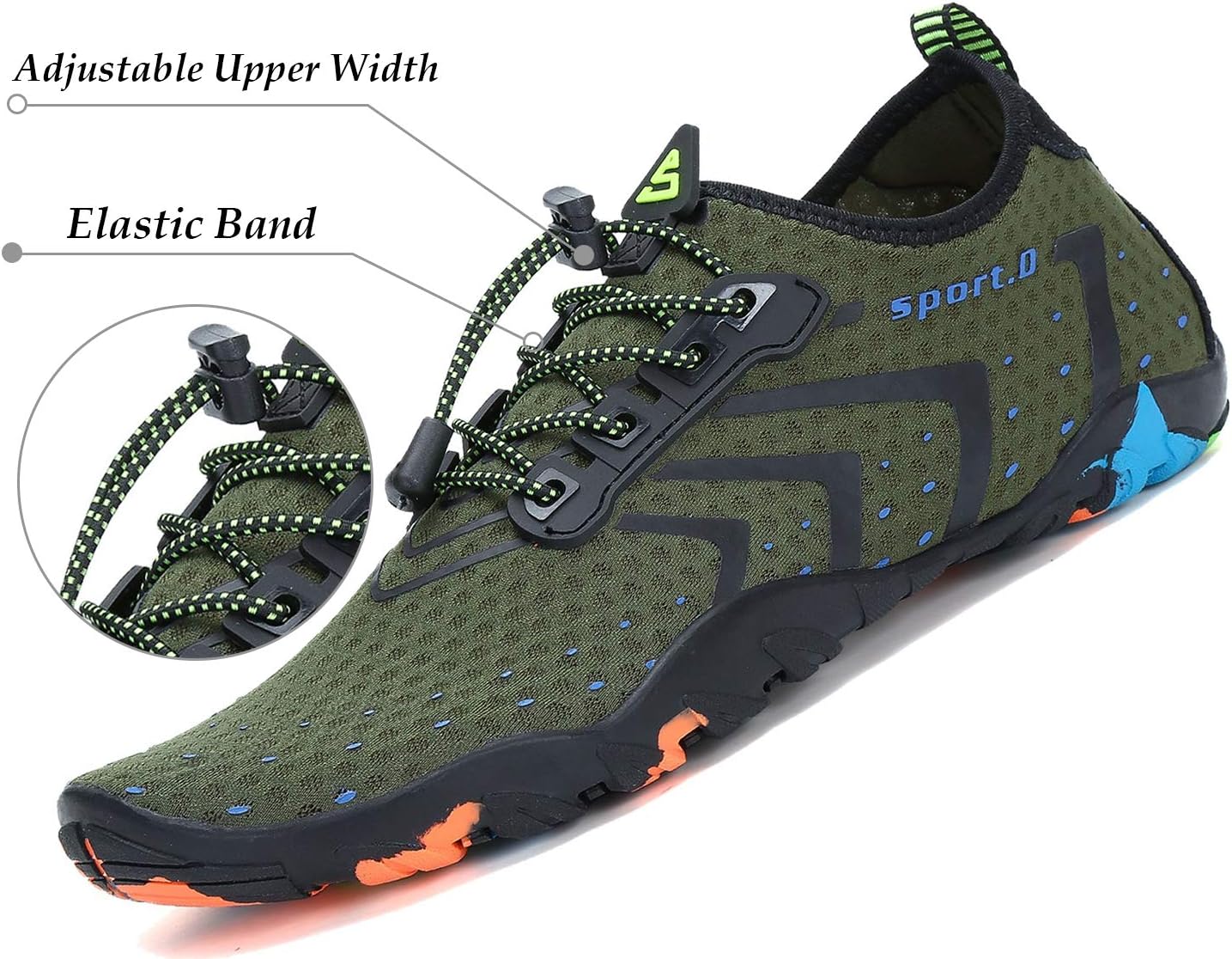 Detalle de SAGUARO Badeschuhe für Herren und Damen mit 7/9 Drainagelöchern – rutschfest & schnelltrocknend, Gr. 35–48
