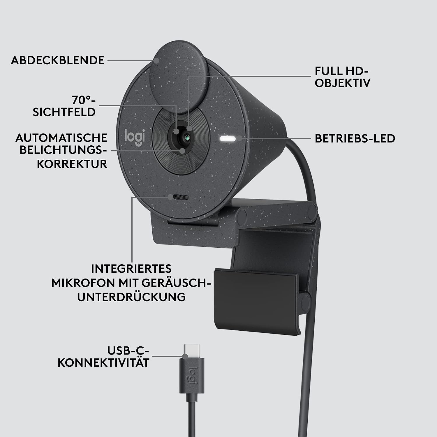 Thumbnail 5 de Logitech Brio 300 Full HD Webcam
