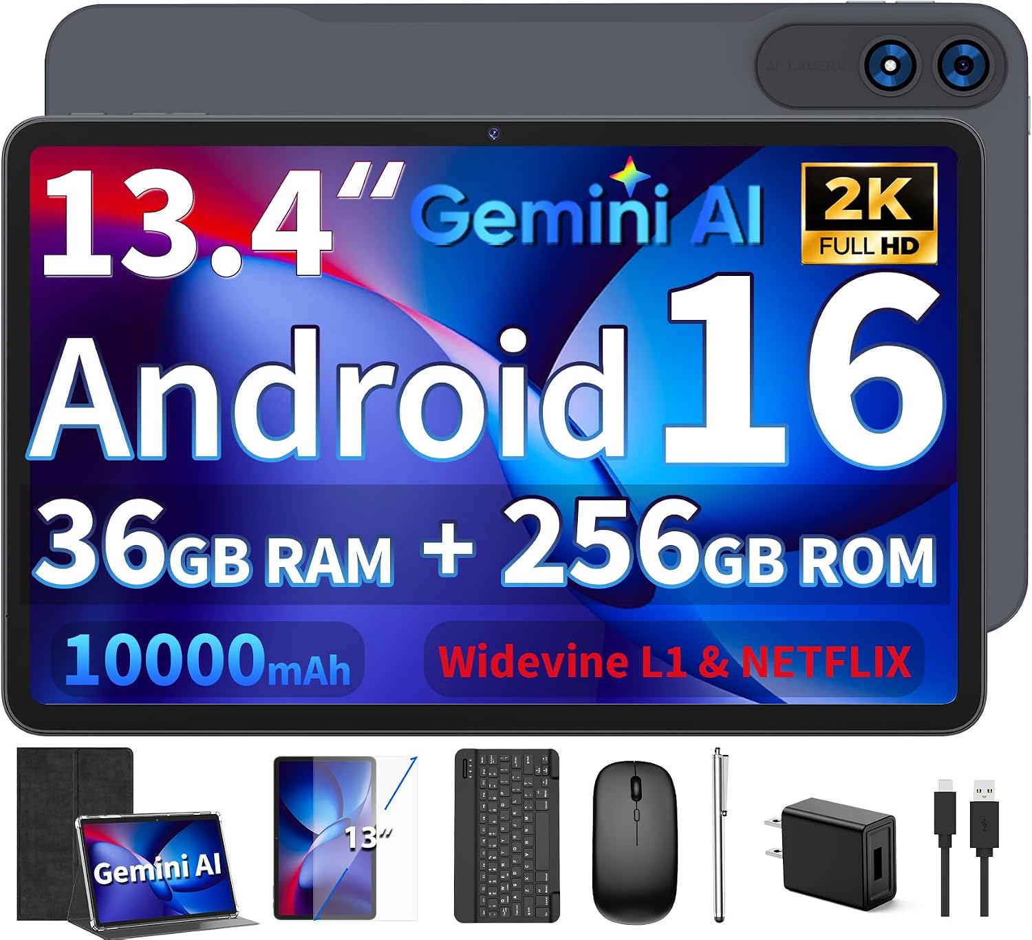 Detalle de YLEEBG Android tablet, 13.4-inch