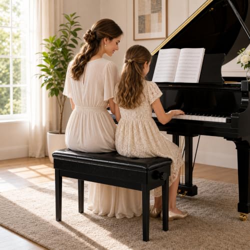Detalle 2 de MAMIZO Sgabello Pianoforte Regolabile in Altezza 48-58 cm – Panca Pianoforte