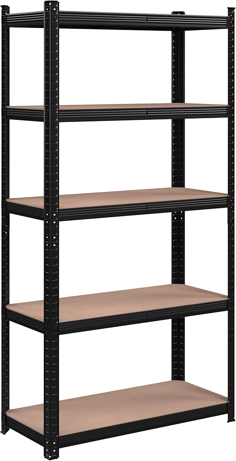 Detalle de SONGMICS Schwerlastregal GLR040B01 – 40 x 90 x 180 cm, bis 875 kg, mit Kippschutz