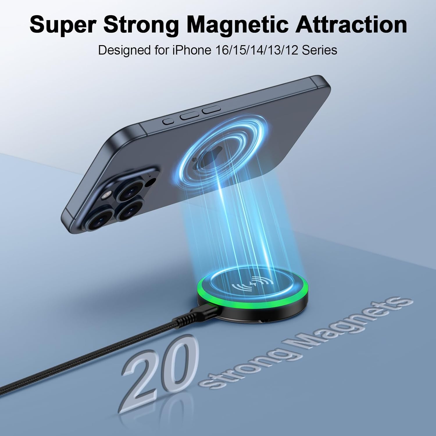 Thumbnail 2 de MagSafe Ladegerät für iPhone – 15 W Schnellladung mit Magnetic Induction und integriertem Ständer