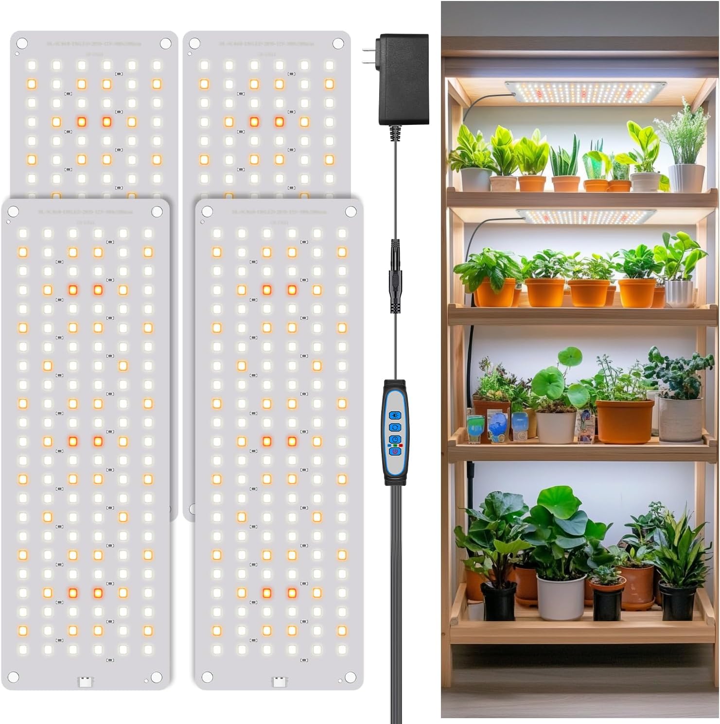 Detalle de Aumtrly BL-G40A Full-Spectrum Grow Light, 552 LEDs, 4 Panels