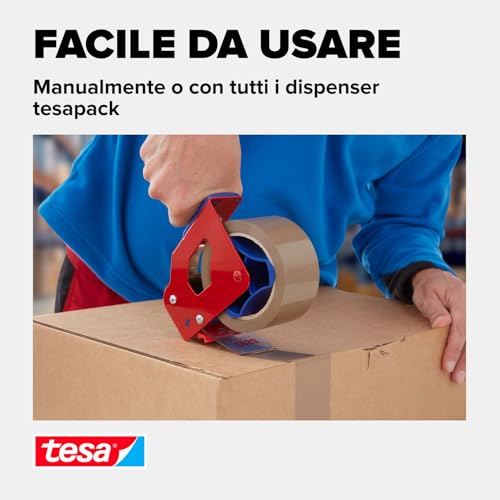 Detalle de Tesapack 64014 PP Nastro Adesivo Marrone – 66 m x 50 mm, confezione da 6 rotoli