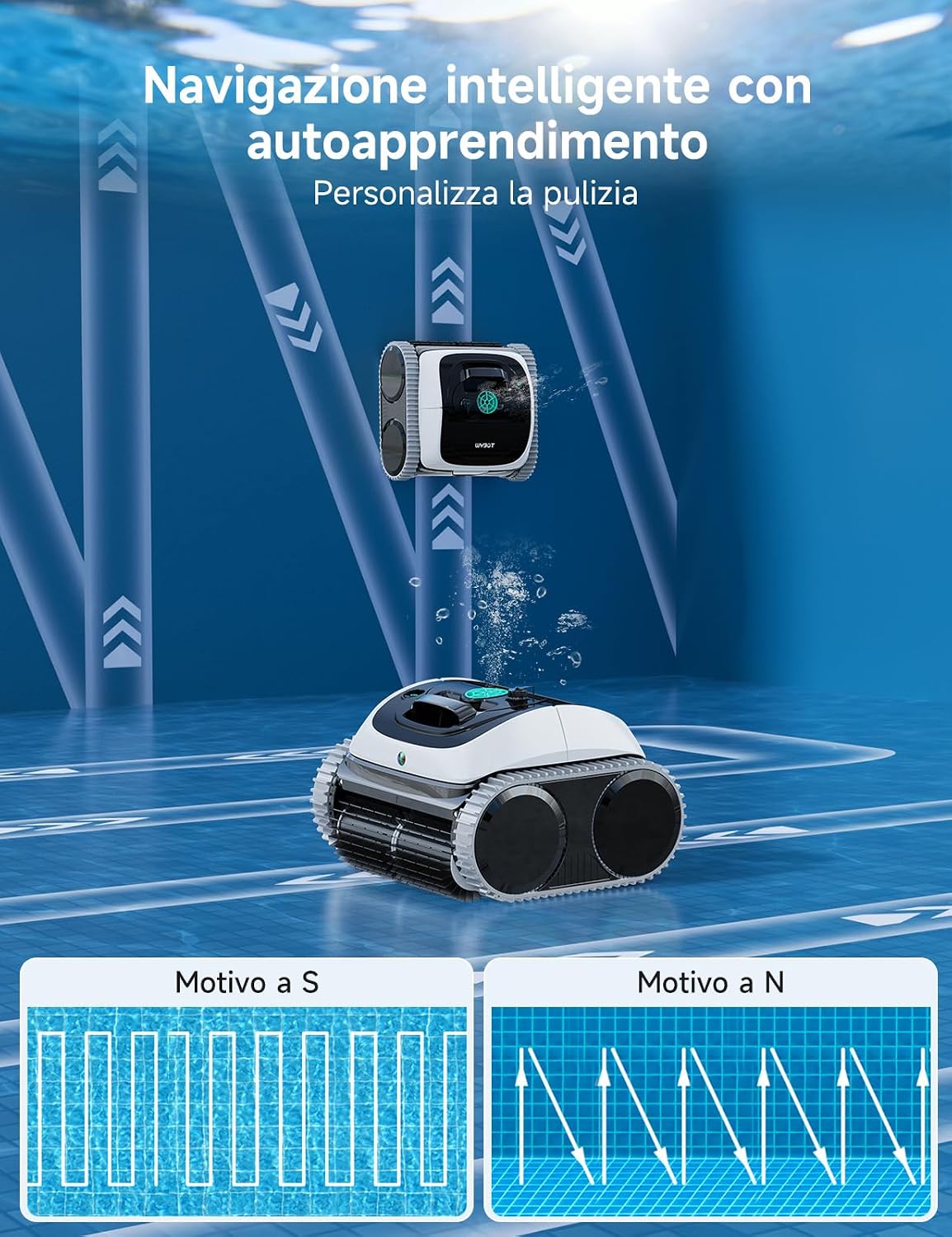 Thumbnail 3 de WYBOT C1-P: Robot Piscina Senza Fili 4-in-1 per Pareti e Fondo, NAV + App