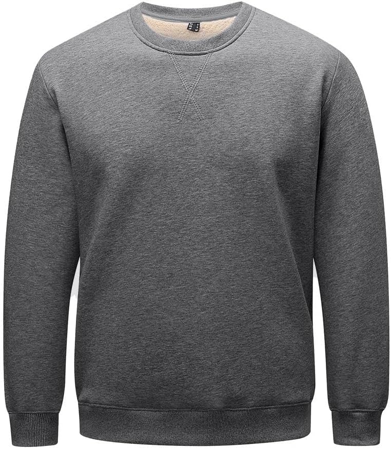 Detalle 2 de Dpeng herensweatshirt met sherpa-fleecevoering, ronde hals en lange mouwen