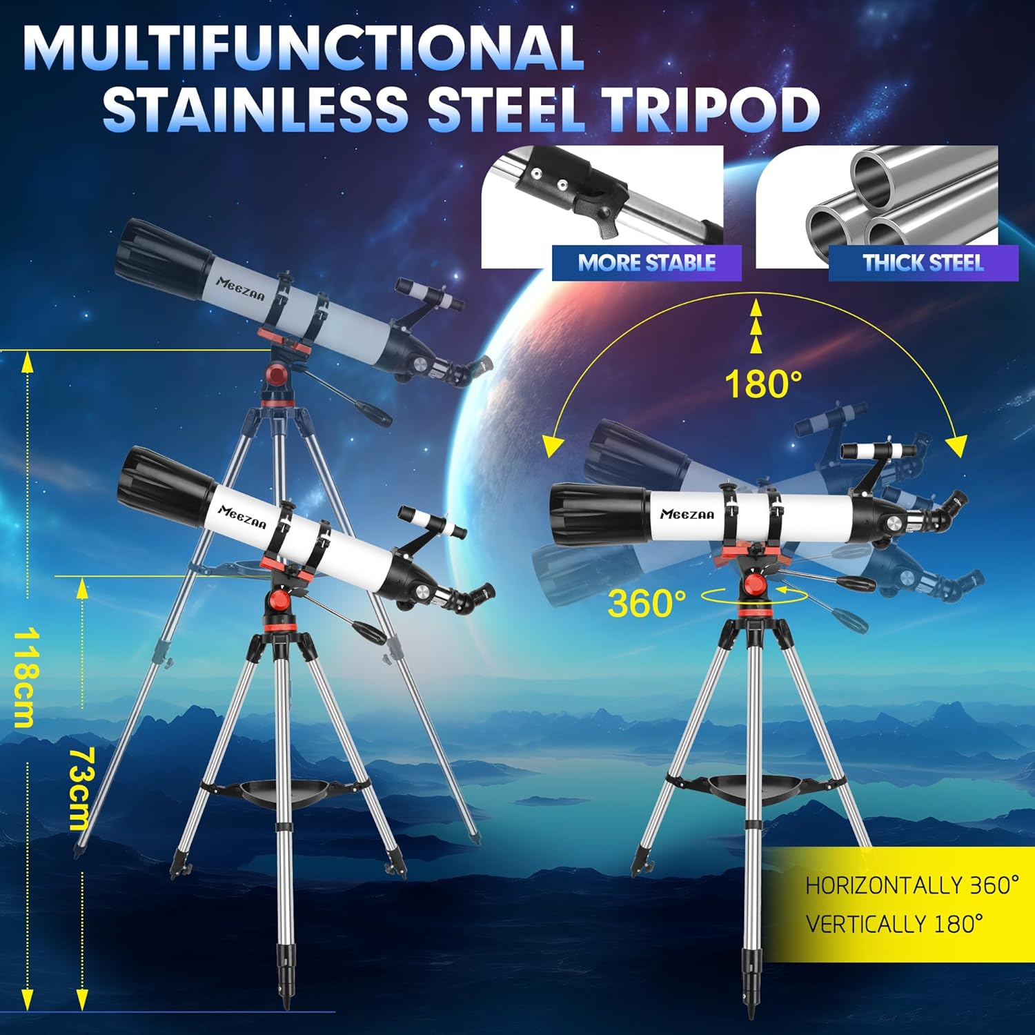 Thumbnail 4 de MEEZAA Telescopio 90/800mm 32X-240X