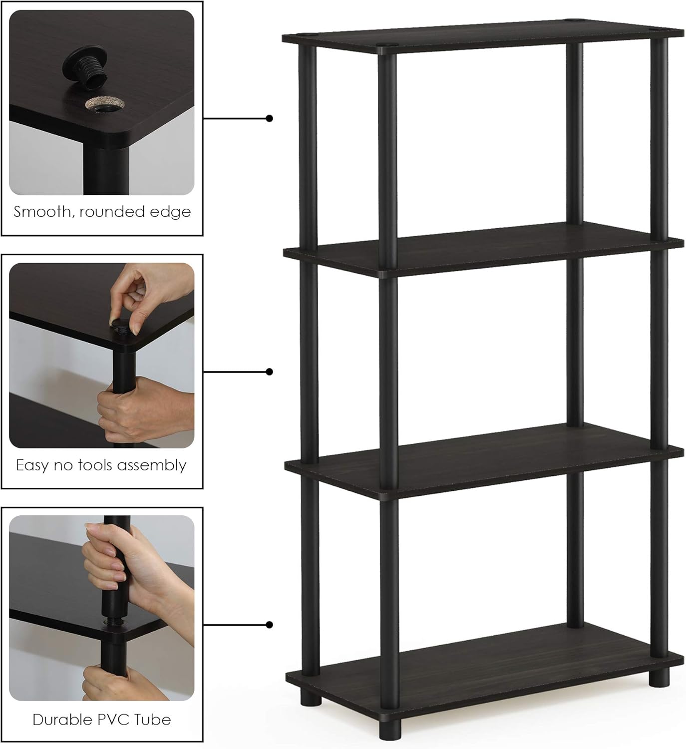 Thumbnail 6 de Furinno 4-Tier Turn-N-Tube Shelf 43.25in
