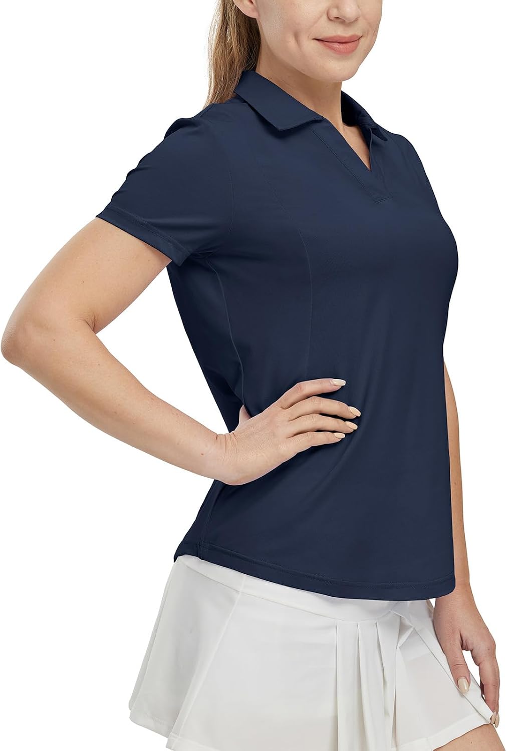 Thumbnail 1 de BGOWATU Women's Short Sleeve Golf Tennis Polo Shirt with UV Protection (V-Neck Collared)