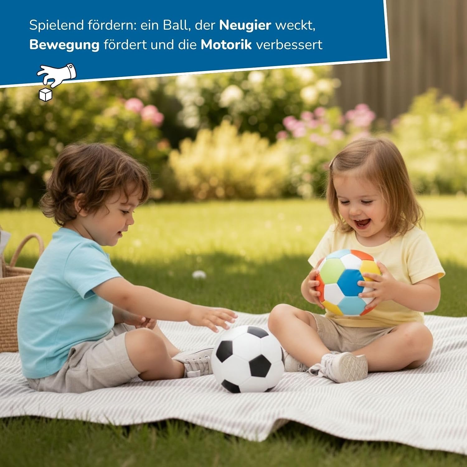 Thumbnail 4 de alldoro 60305 Softball - Ballon de Football Mou, 2 pcs, pour Enfants à partir de 0 Mois, 10 cm, Multicolore Blanc-Noir