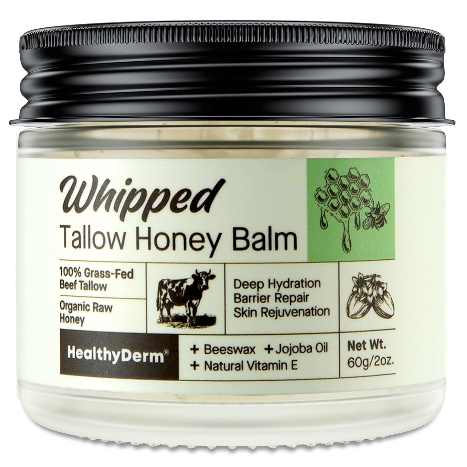 Detalle de Beef Tallow Honey Balm 2oz