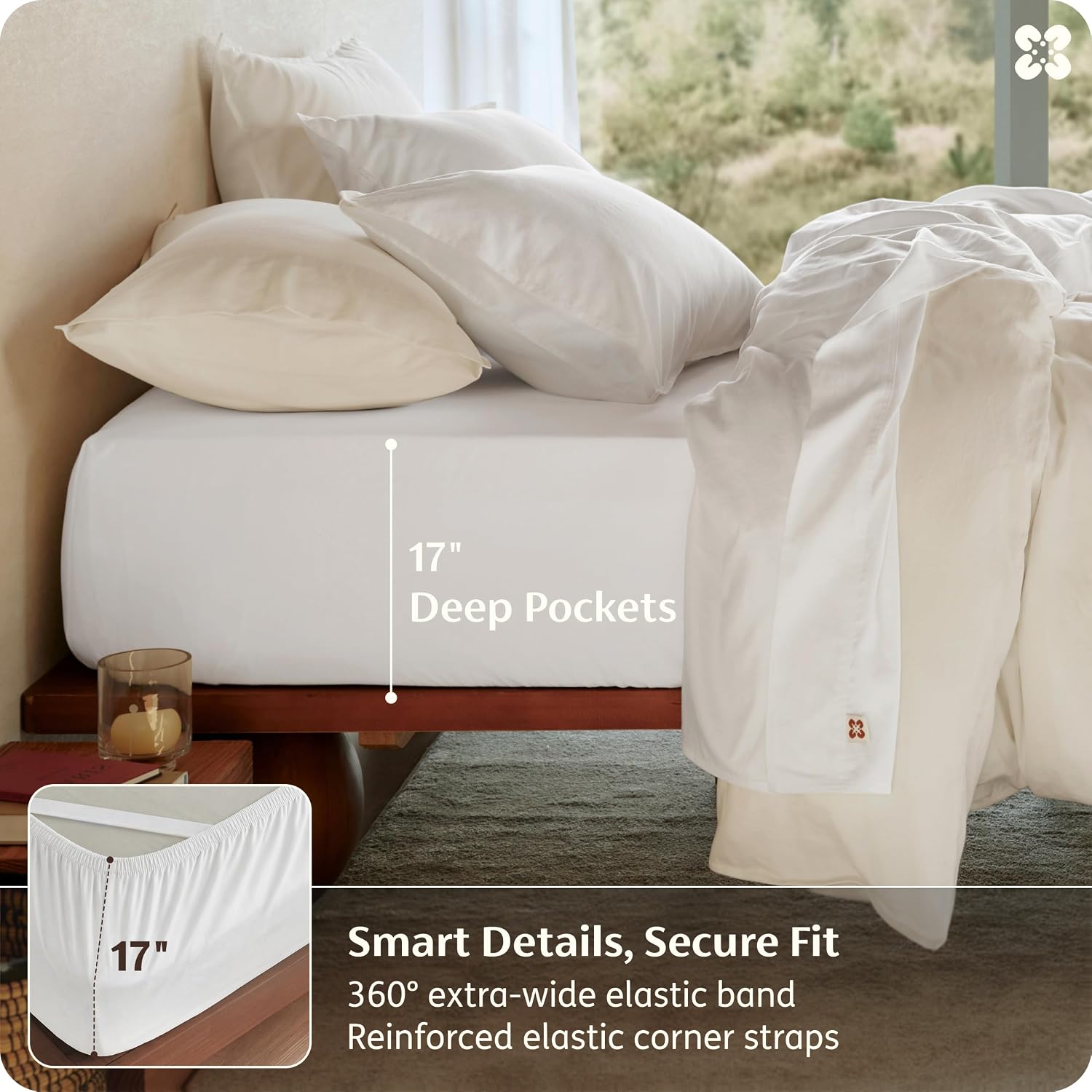Thumbnail 4 de Bedsure King Sheet Set, 100% Organic Cotton