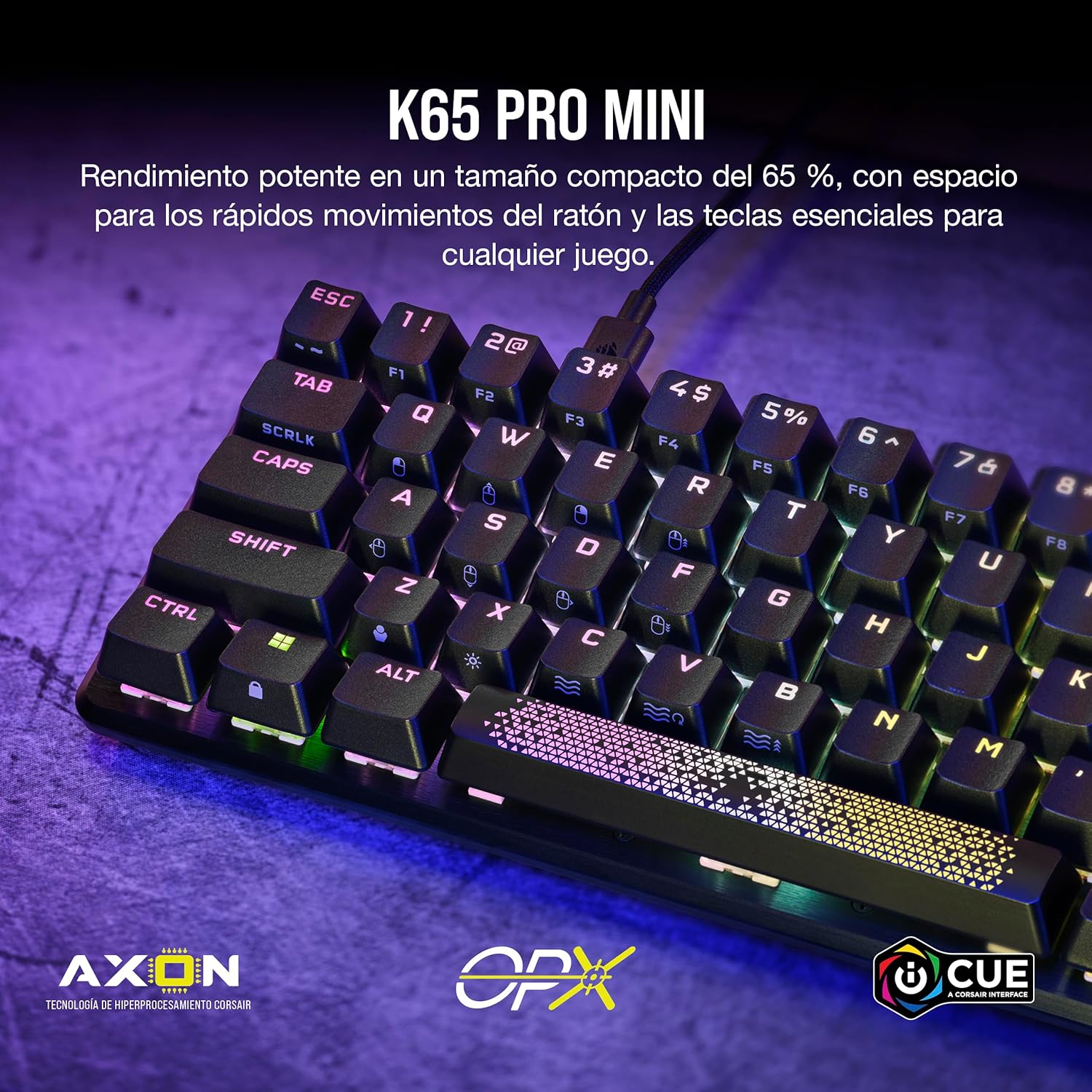 Thumbnail 1 de Corsair K65 PRO MINI RGB Teclado Gaming Mecánico Óptico