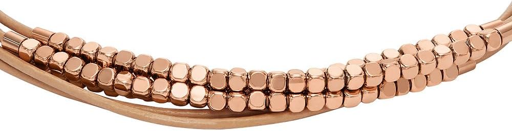 Thumbnail 4 de Fossil Damenarmband aus Edelstahl oder Halbedelstein mit Roségoldfinish und Schiebeverschluss