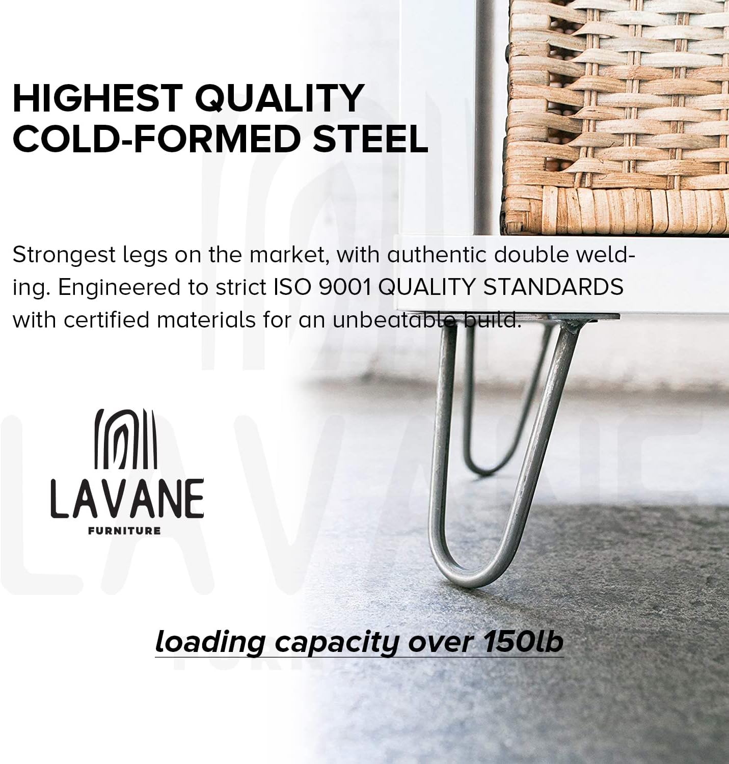 Detalle 2 de La Vane 10 inch Hairpin Table Legs 25cm