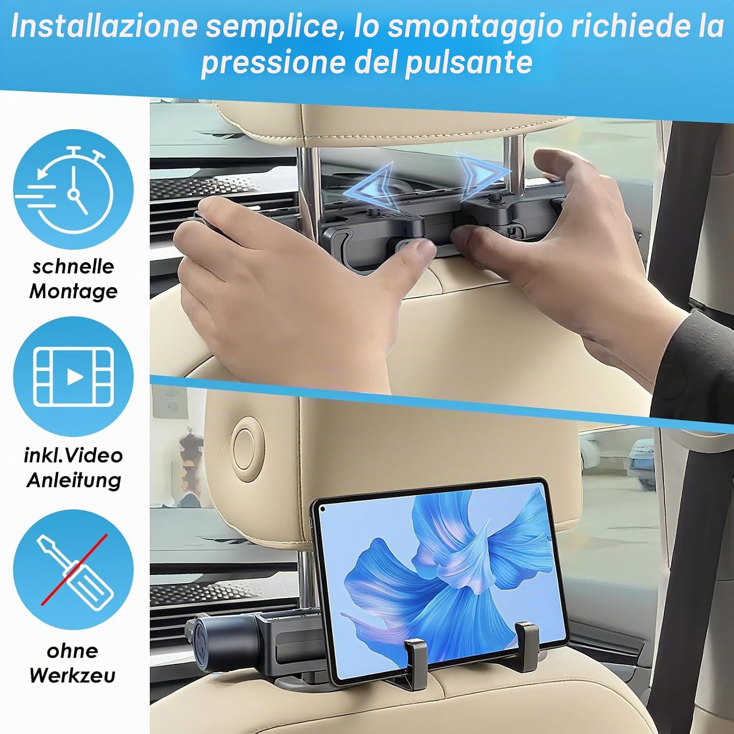 Detalle de Torven Poggiatesta Auto 360° | Poggia Testa Girevole, Memory Foam, Confezione da 2
