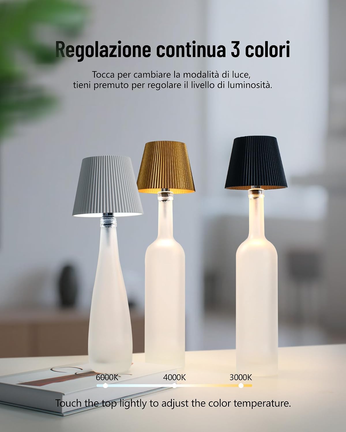 Thumbnail 3 de Beaeet lampada bottiglia LED Nero 3 tonalità