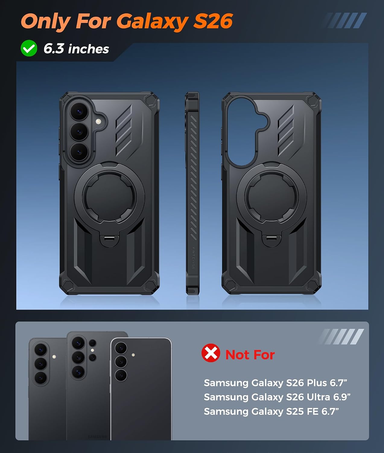 Thumbnail 1 de FNTCASE for Samsung Galaxy S26 Case with Magnetic Ring Kickstand, Screen Protector, and MagSafe Compatibility