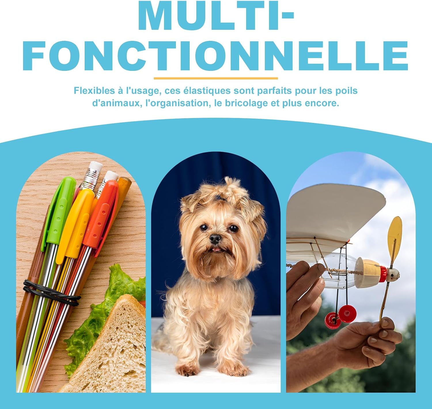 Thumbnail 6 de HOYOLS Petits élastiques en caoutchouc noir 1,27 cm – 1000 pièces