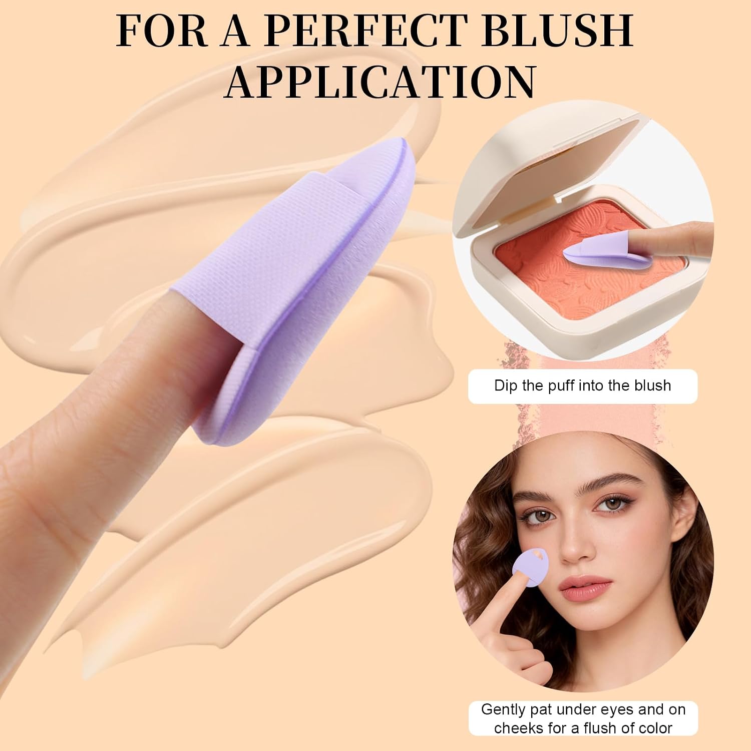 Detalle 2 de DUAIU 16 Spugnette Trucco Make Up: Set di Beauty Blender Riutilizzabili, 2 in 1, con Contenitore Portatile