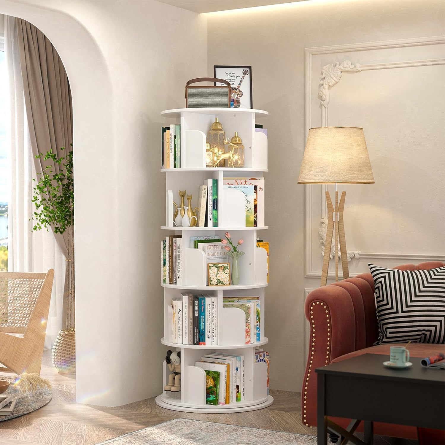 Detalle 2 de iSunirm Bibliothèque rotative à 5 Niveaux