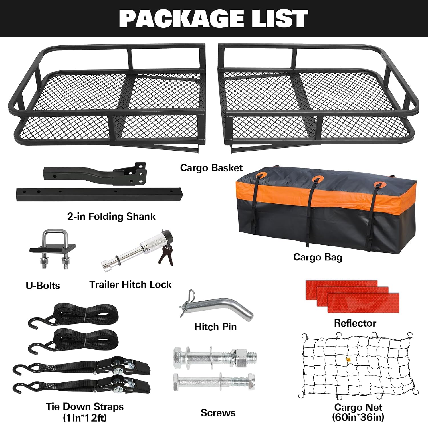 Detalle de Weize Folding Hitch Cargo Carrier 500-lb Capacity