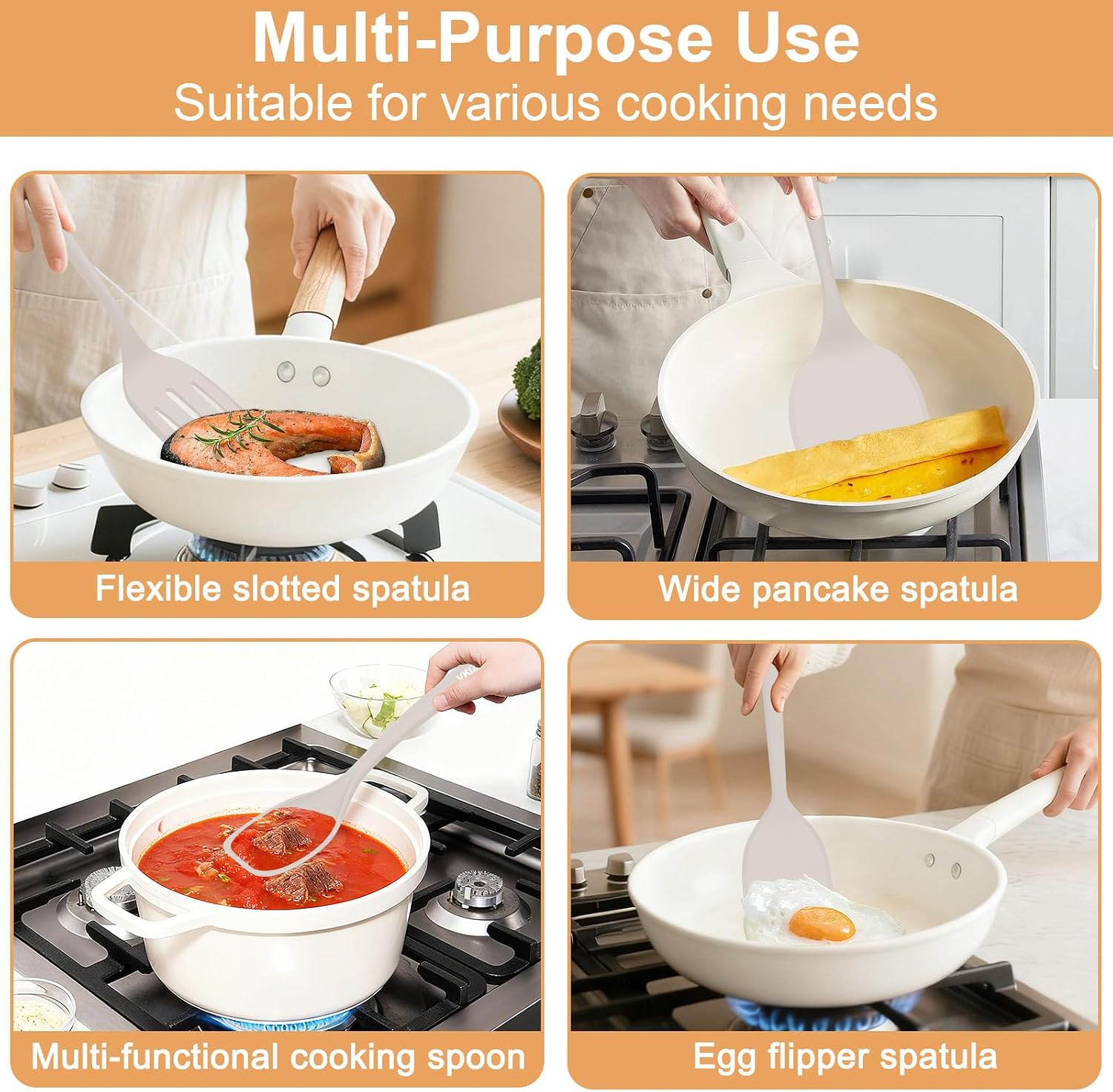 Detalle 2 de VKIZIKV Silicone Spatula Set, 4-Piece