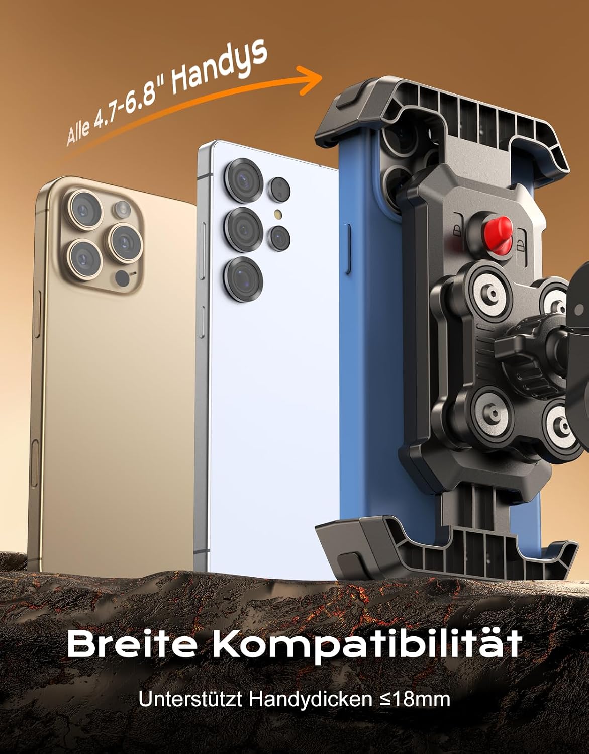 Thumbnail 6 de CIRYCASE Handyhalterung Motorrad 2026 Upgrade: Vibrationsgedämpft, 360° Drehbar, Schnellverschluss – kompatibel mit 4.7–6.8 Zoll Smartphones