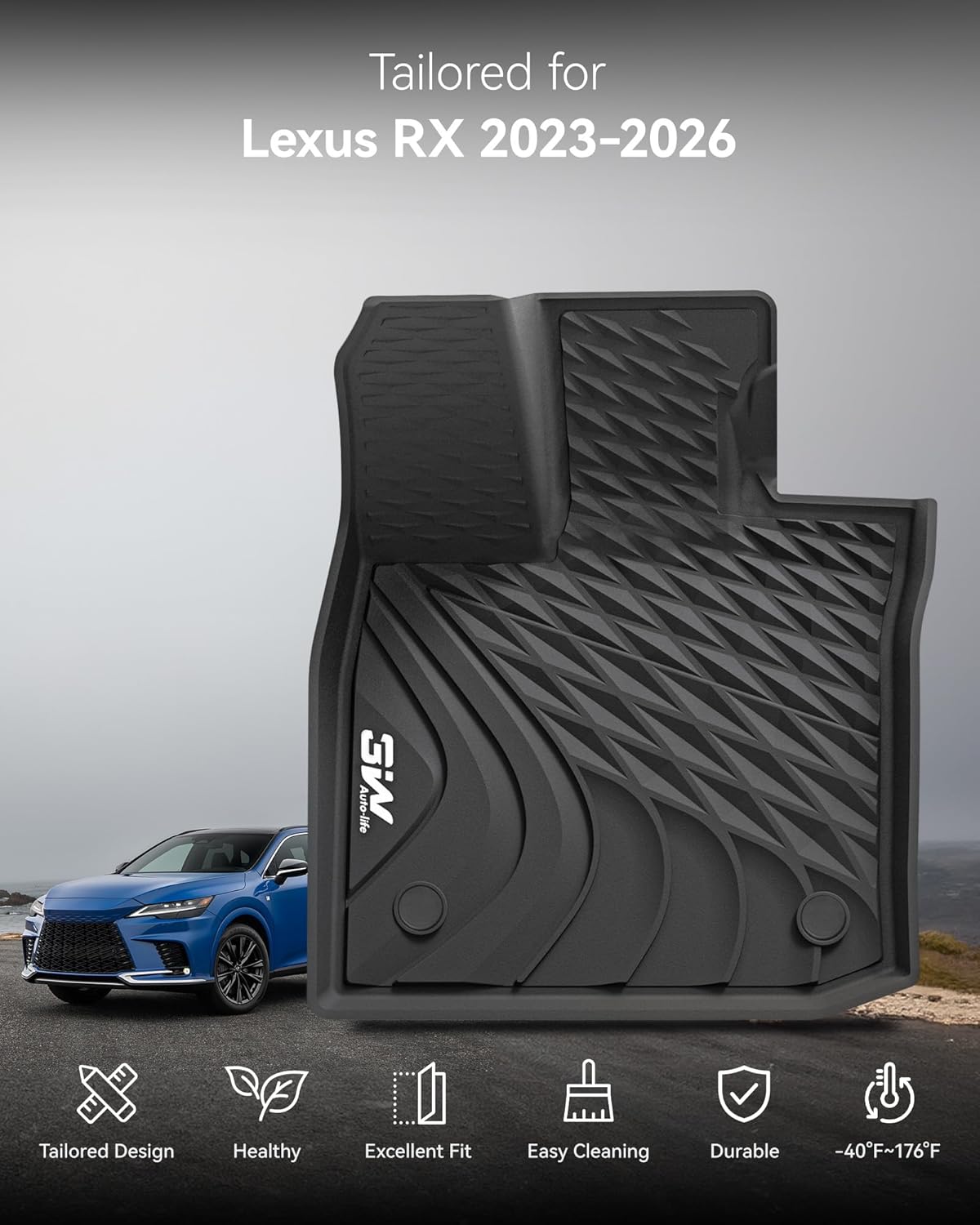 Thumbnail 1 de 3W Floor Mats & Cargo Liner Lexus RX 2023–2026, TPE Car Mats
